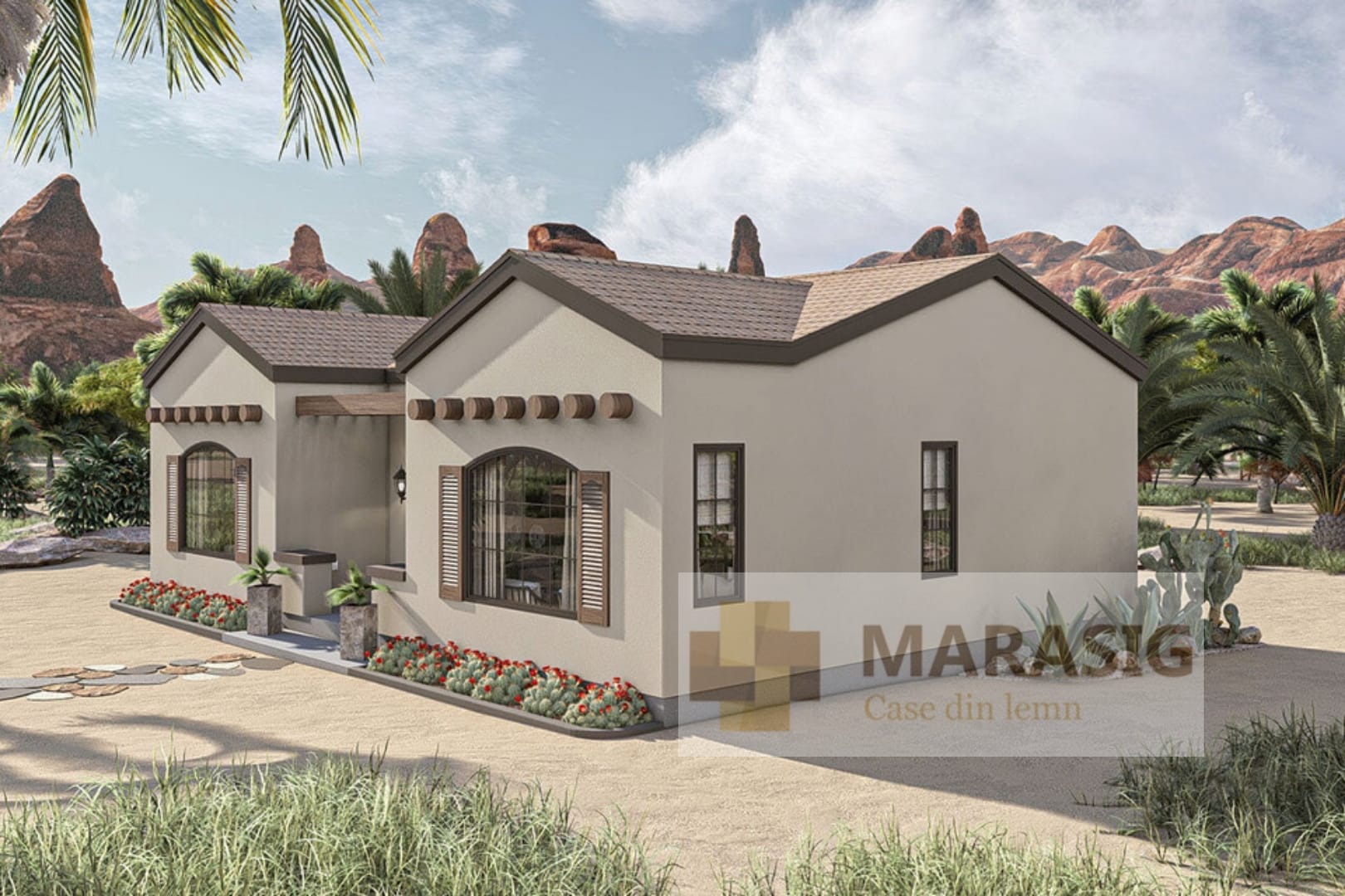 Casa Sierra – vedere laterală casă din lemn